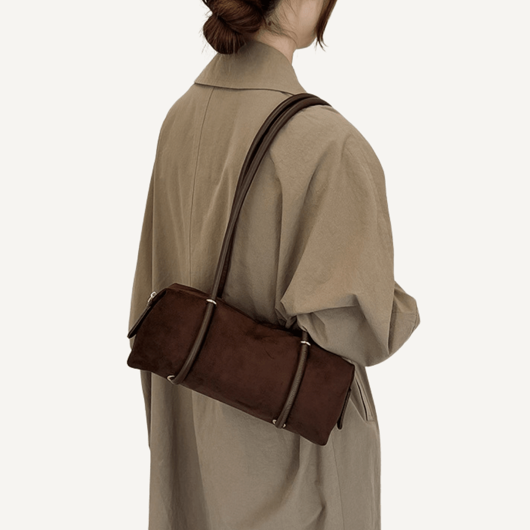 The Clara Suede Baguette Bag - Bari Studio