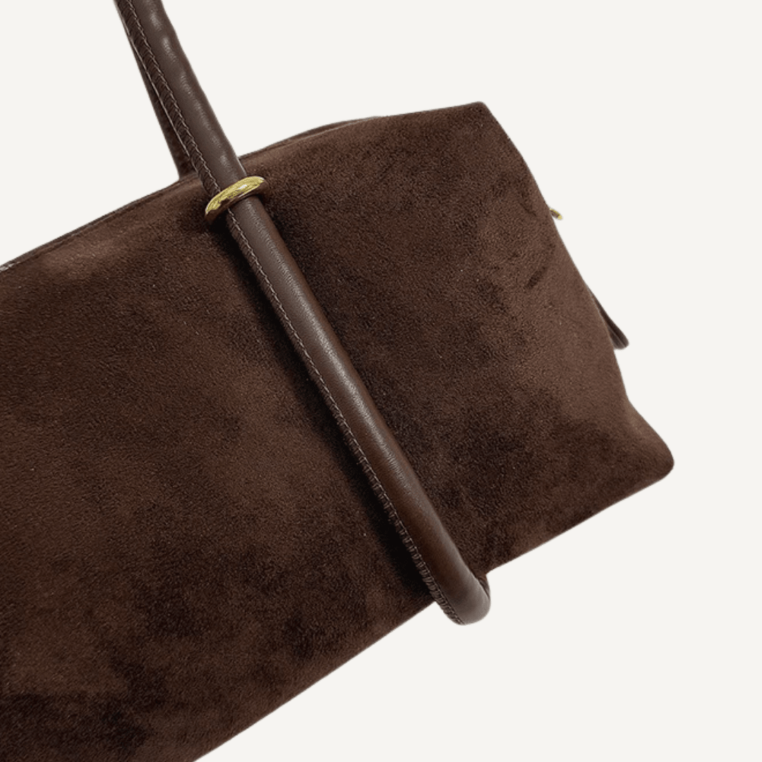 The Clara Suede Baguette Bag - Bari Studio