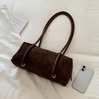 The Clara Suede Baguette Bag - Bari Studio